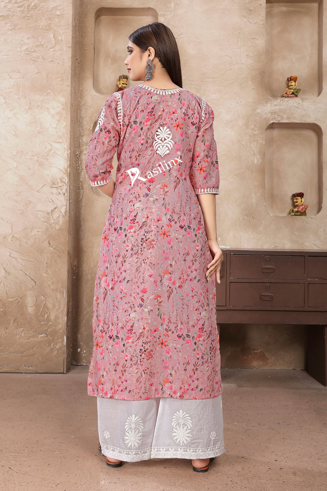 RASIKA Vol-1 – Graceful Chikankari Kurti Pant Set Pink