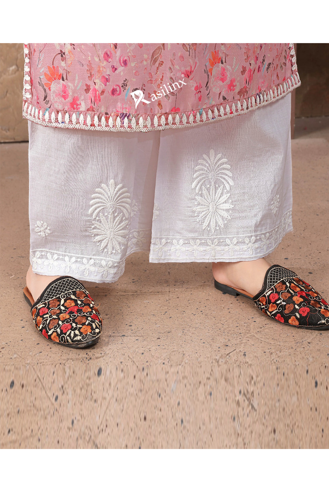 RASIKA Vol-1 – Graceful Chikankari Kurti Pant Set Pink