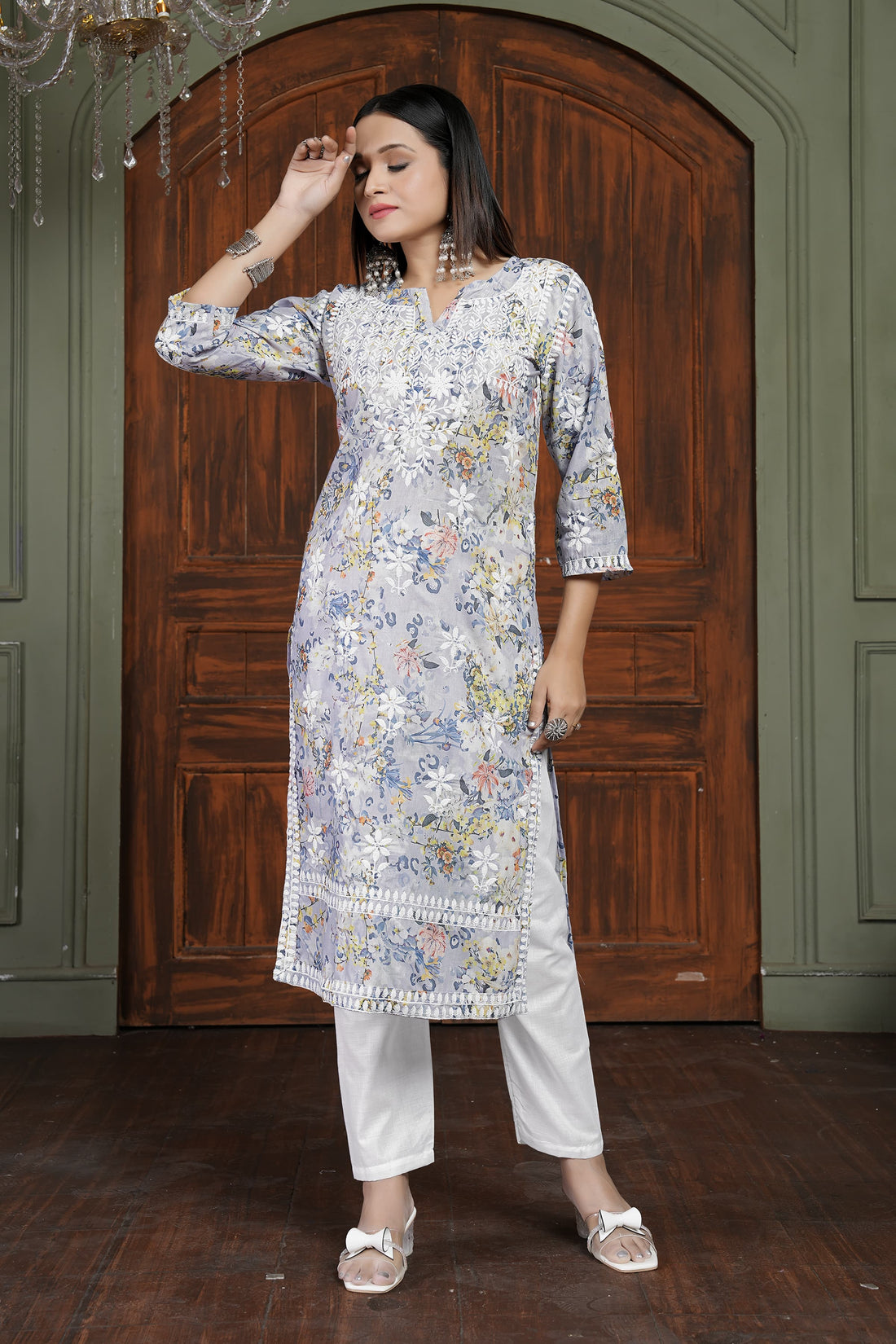 RASIKA Vol-2 – Elegant Chikankari Kurti Pant Set Yellow