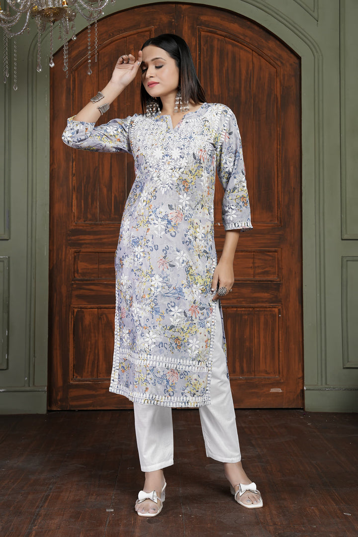 RASIKA Vol-2 – Elegant Chikankari Kurti Pant Set Yellow