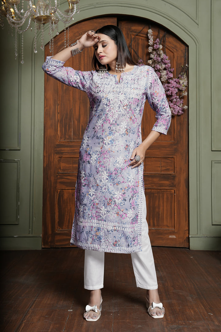 RASIKA Vol-2 – Elegant Chikankari Kurti Pant Set Pink