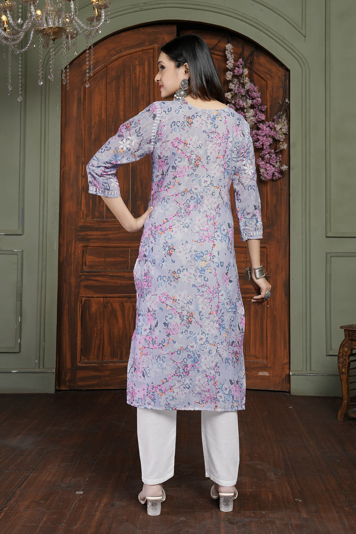 RASIKA Vol-2 – Elegant Chikankari Kurti Pant Set Pink