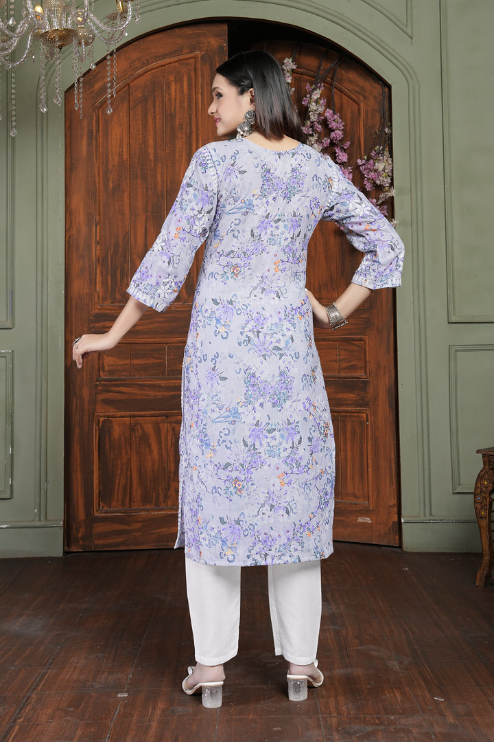 RASIKA Vol-2 – Elegant Chikankari Kurti Pant Set Levander