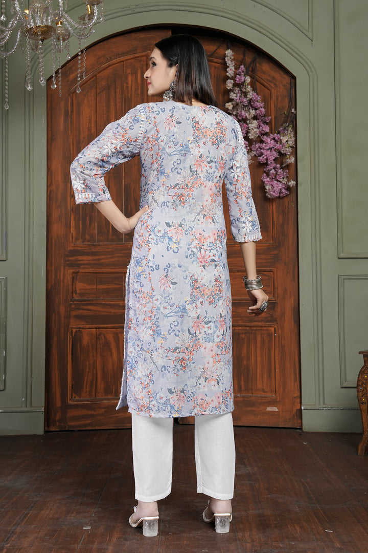 RASIKA Vol-2 – Elegant Chikankari Kurti Pant Set Orange