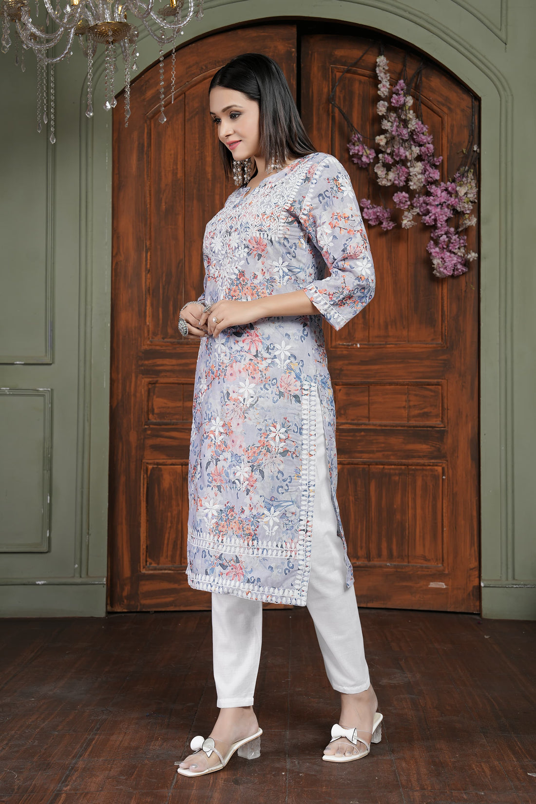 RASIKA Vol-2 – Elegant Chikankari Kurti Pant Set Orange