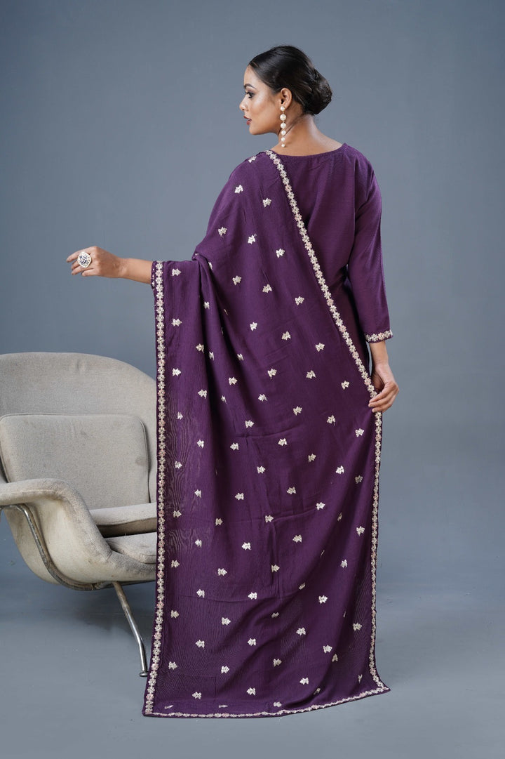 MARIYM – A Touch of Royalty Premium Elegant Embroidery & Real Handwork Purple