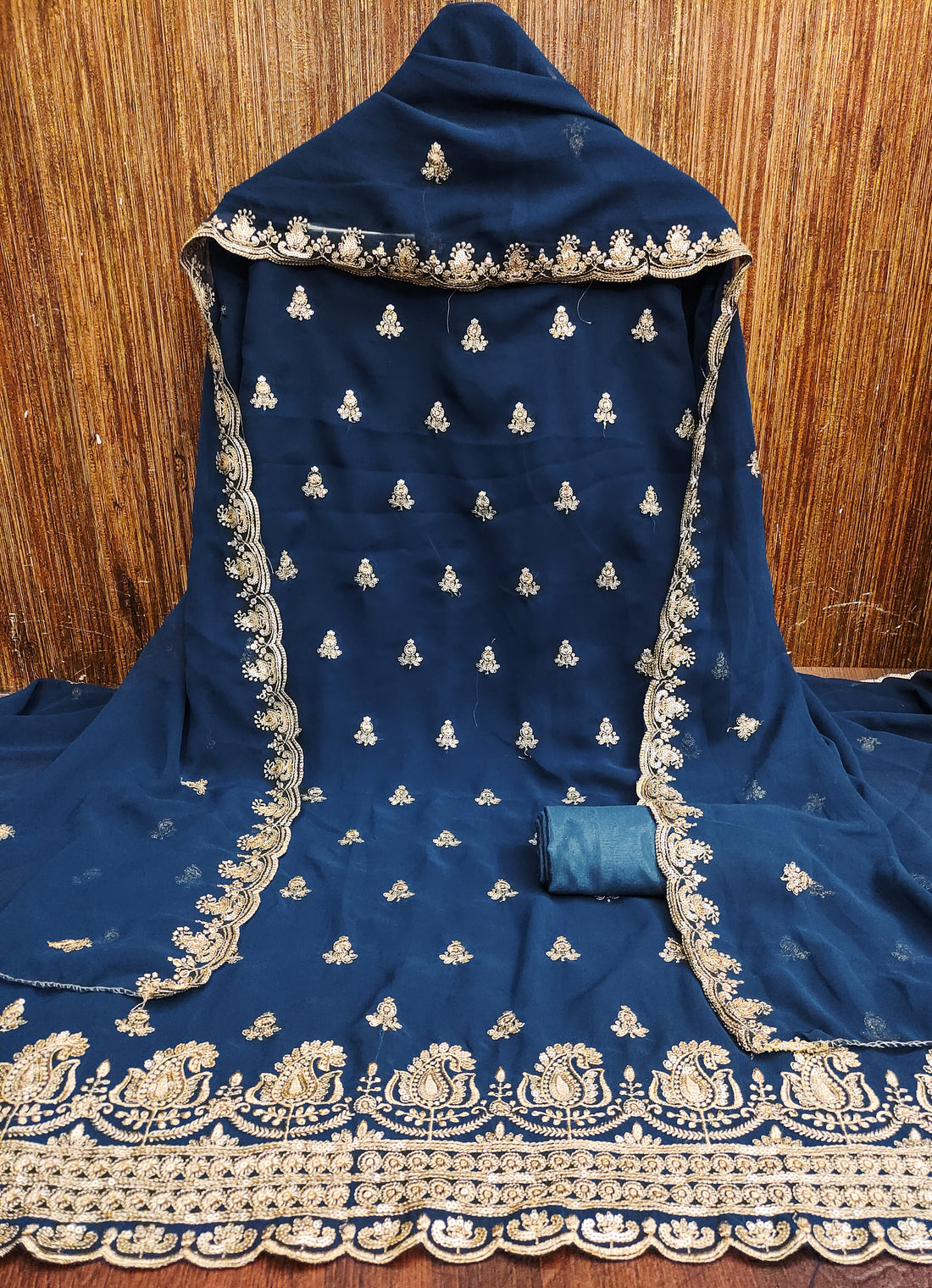 Morpeach Embroidered Georgette Dress Material.